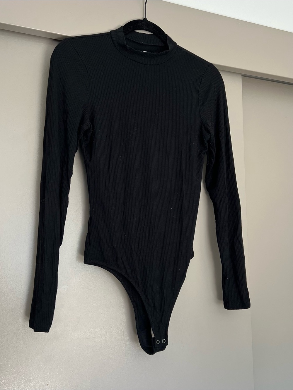 Hollister Black Ribbed Long Sleeve Mock Neck Bodysuit